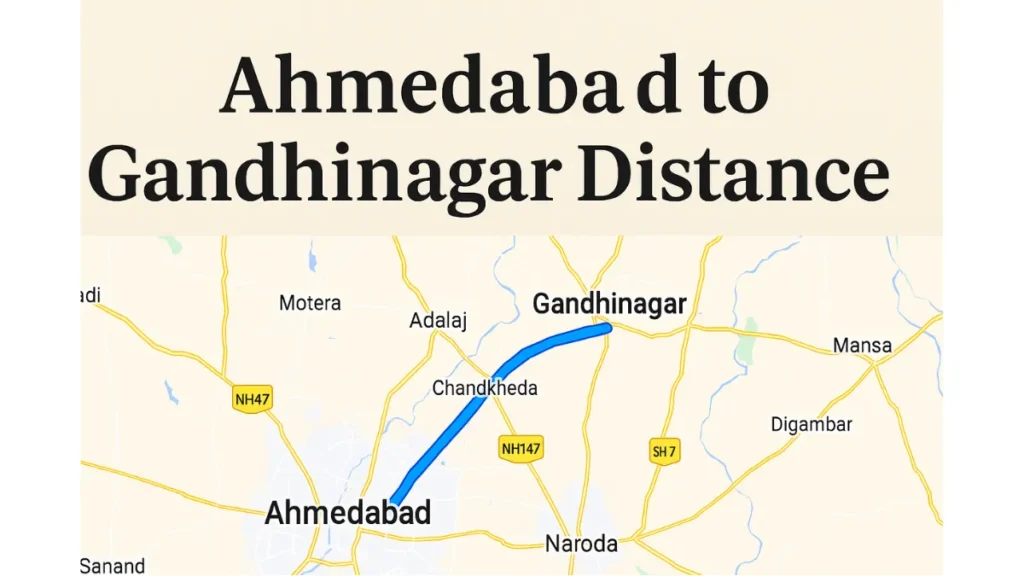 Ahmedabad to Gandhinagar Distance