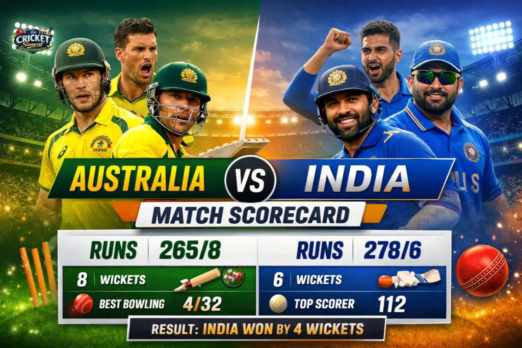 Australia National Cricket Team vs Indian Cricket Team Match Scorecard