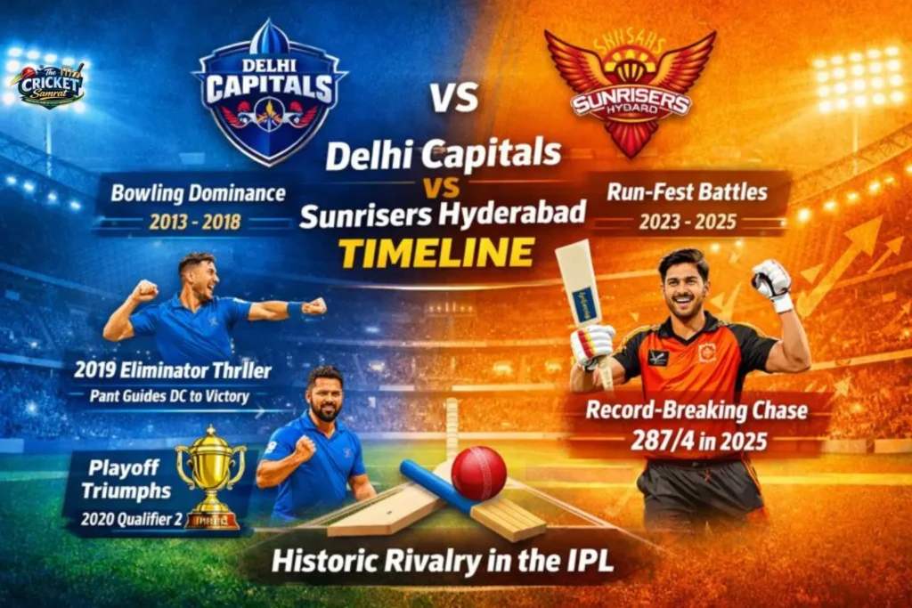 Delhi Capitals vs Sunrisers Hyderabad Timeline